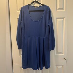 White Mark Blue Dress